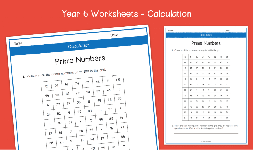 Year 6 Prime Numbers Worksheets | KS2 Calculation | Primary Maths
