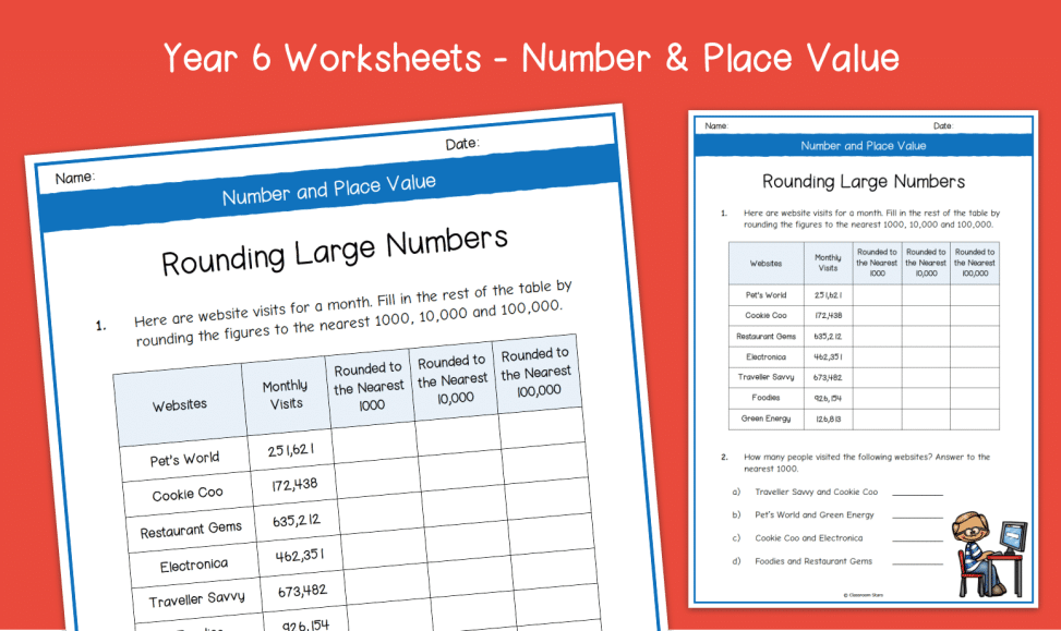 Year 6 Rounding Large Numbers Worksheets | KS2 Number & Place Value | Primary Maths