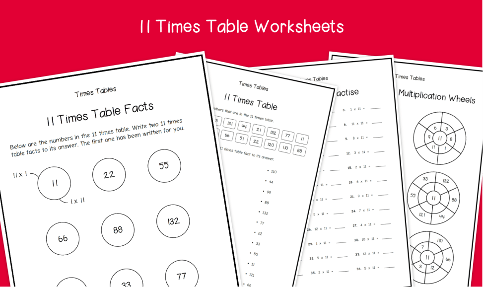 11 Times Table Worksheets Pack | Primary Maths & Multiplication Resources